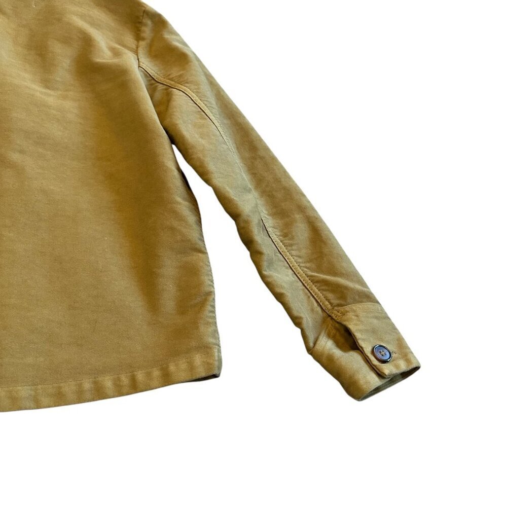 Leon & Harper Button-Down Camel Jacket Patch Pocket w/ Clover Pin Size Medium - Picture 9 of 12